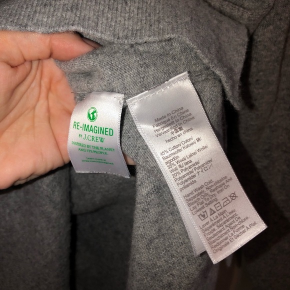 J Crew Factory Wool Blend V Neck Tunic Sweater BB086 - Picture 4 of 5